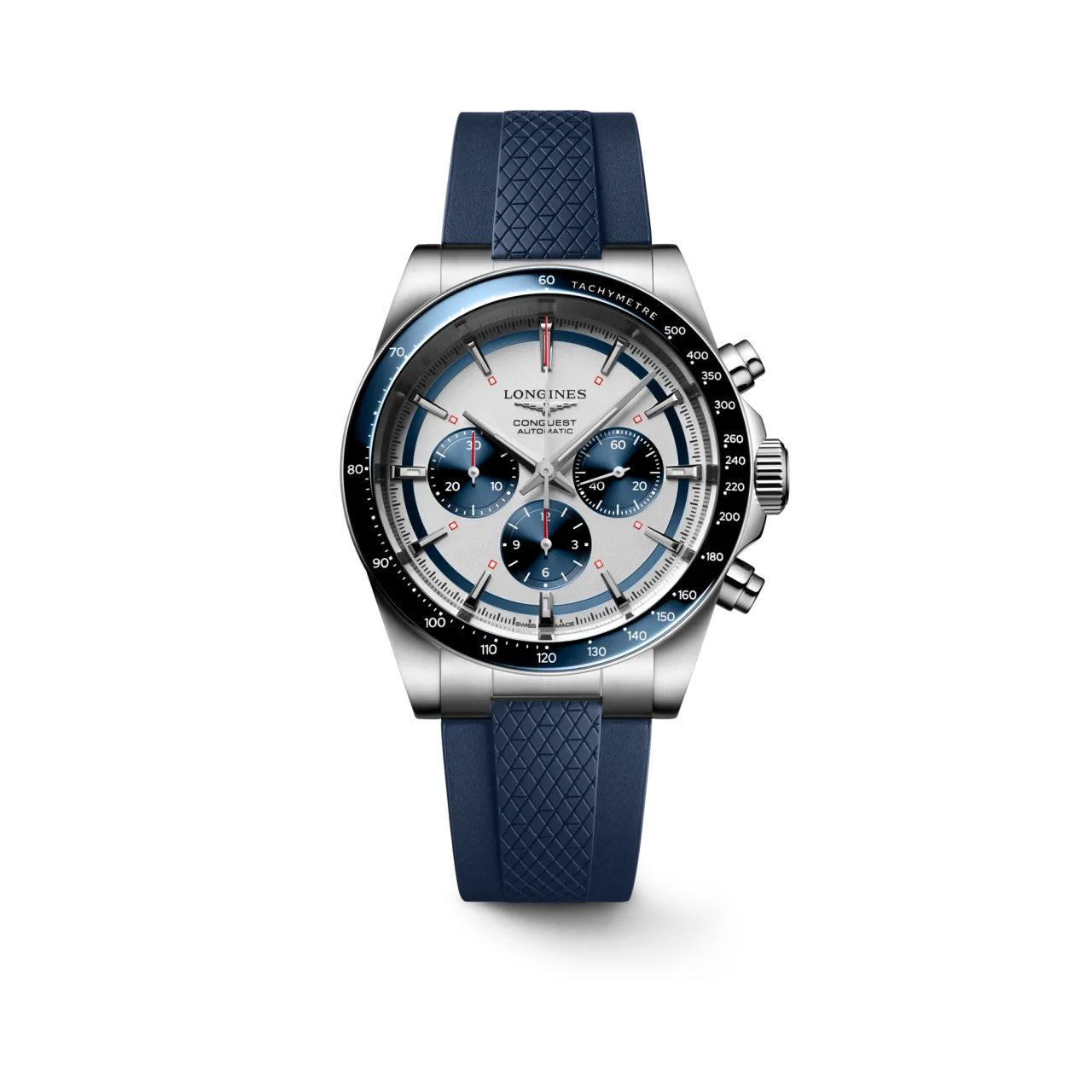 Longines Conquest Chronograph Otomatik Silver Matt With Blue Counters L38354989