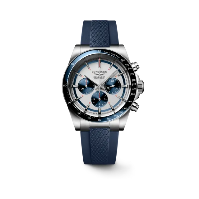 Beğenmek için çift tıkla Longines Conquest Chronograph Otomatik Silver Matt With Blue Counters L38354989 Görsel 1
