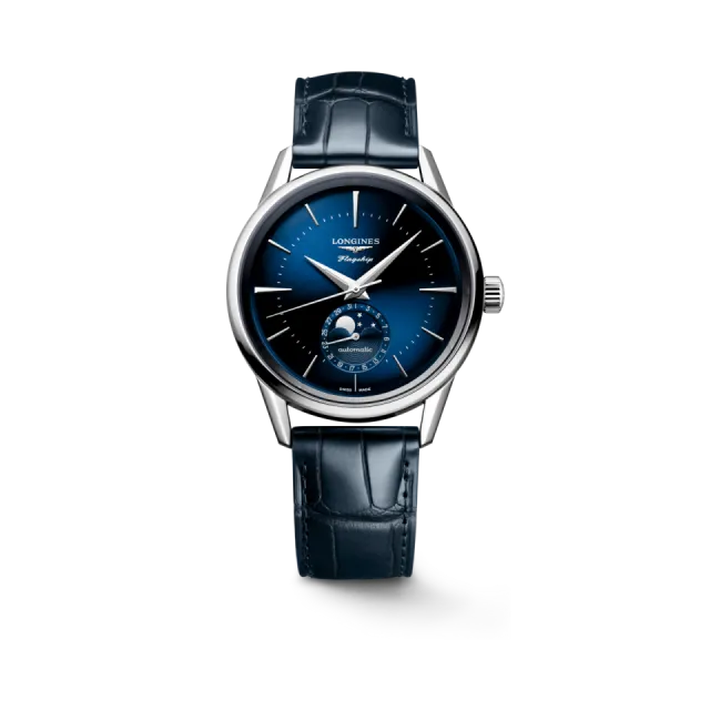 Beğenmek için çift tıkla Longines Flagship Heritage Moonphase Otomatik Mavi L48154922 Görsel 1