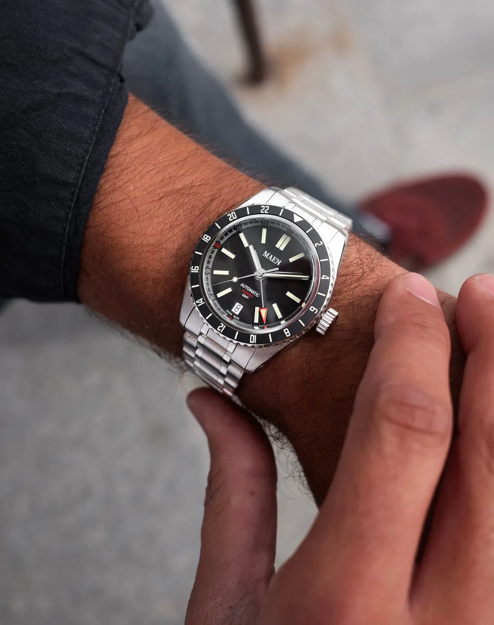 Maen Hudson 38 GMT Otomatik Jet Black M131 detay görseli 1
