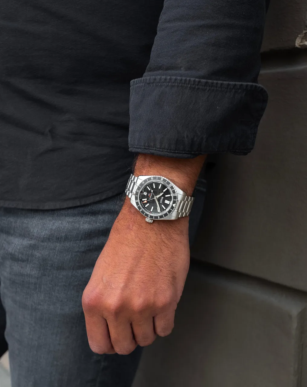 Maen Hudson 38 GMT Otomatik Jet Black M131 detay görseli 5