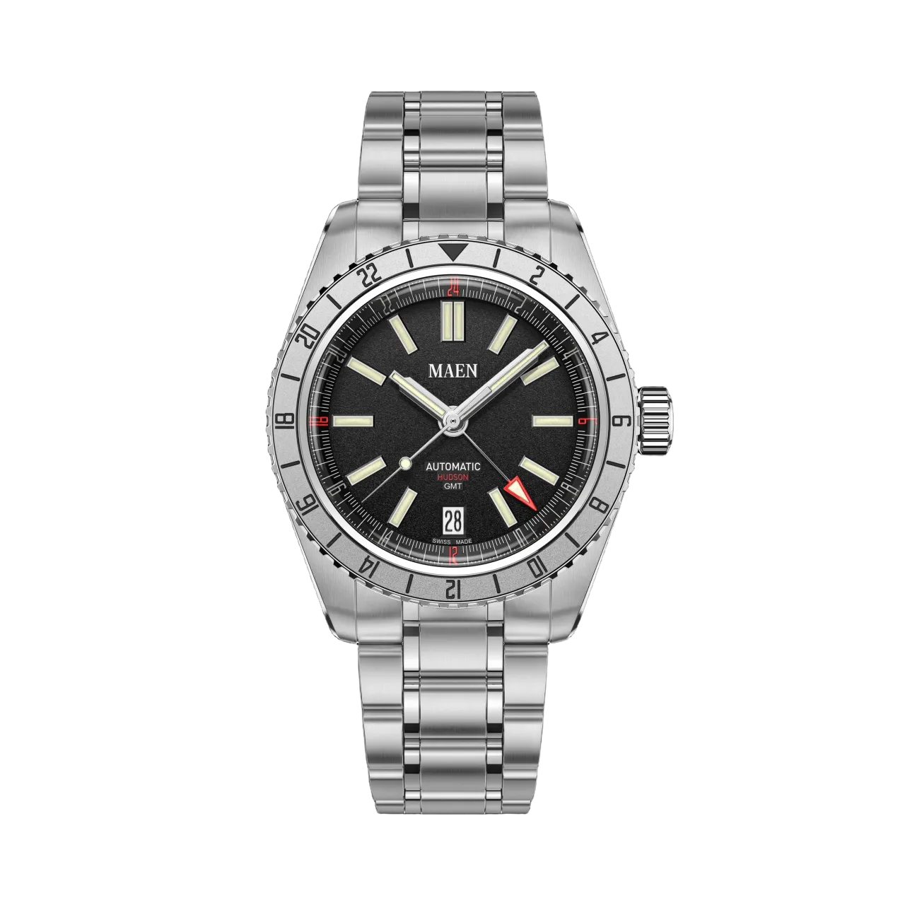 Maen Hudson 38 GMT Otomatik Jet Black M132