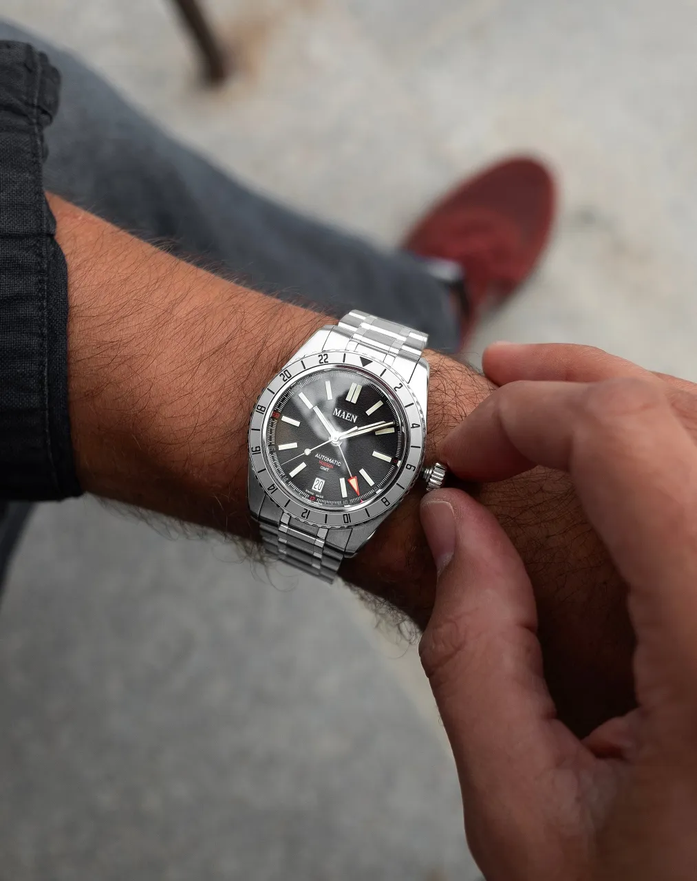 Maen Hudson 38 GMT Otomatik Jet Black M132 detay görseli 1