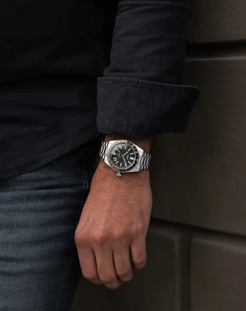 Maen Hudson 38 GMT Otomatik Jet Black M1333 detay görseli 5