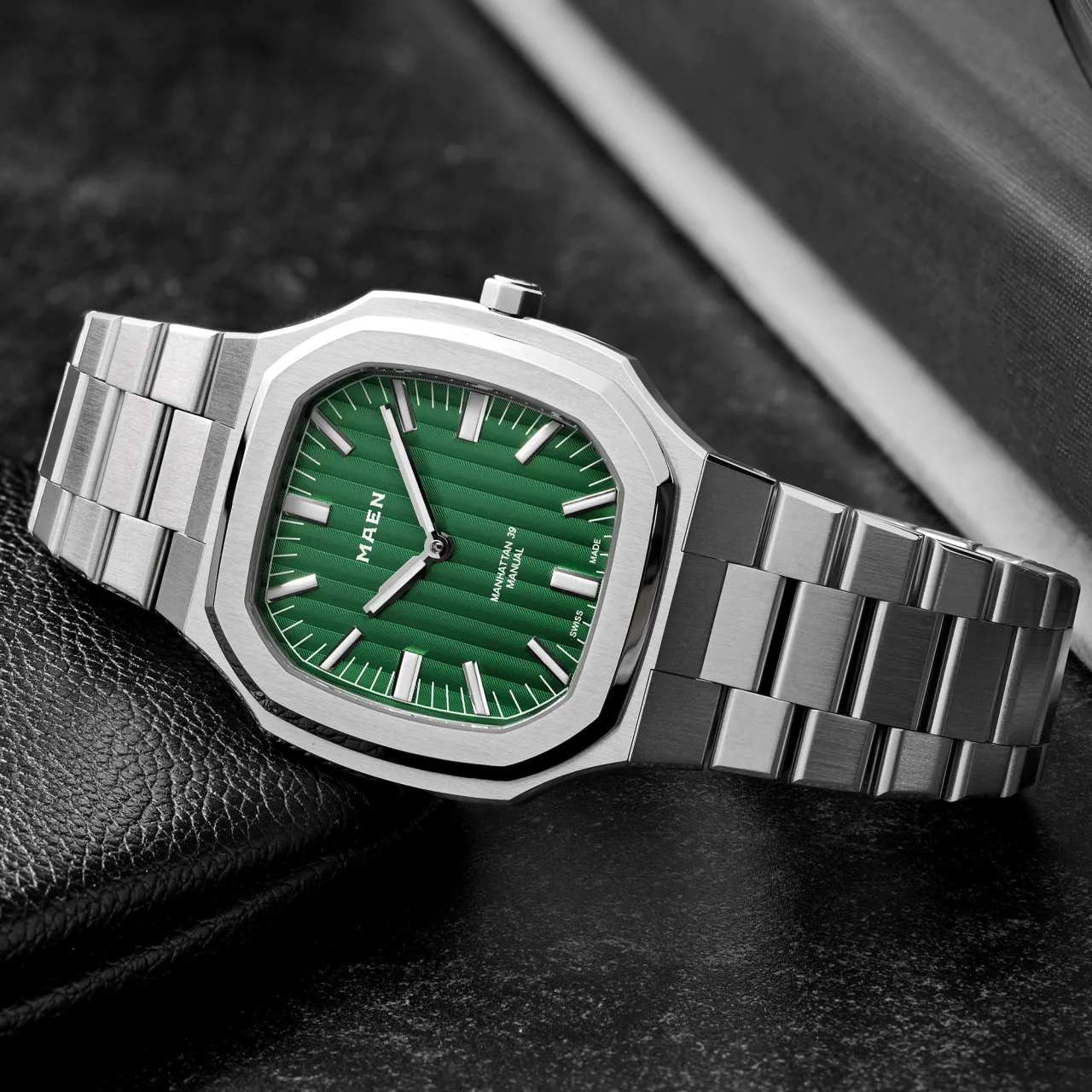 Maen Manhattan 39 Ultra Thin Otomatik Forrest Green M411 detay görseli 1