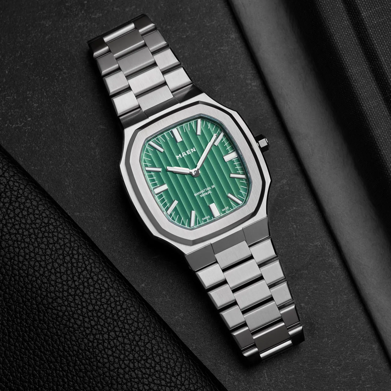 Maen Manhattan 39 Ultra Thin Otomatik Forrest Green M411 detay görseli 2