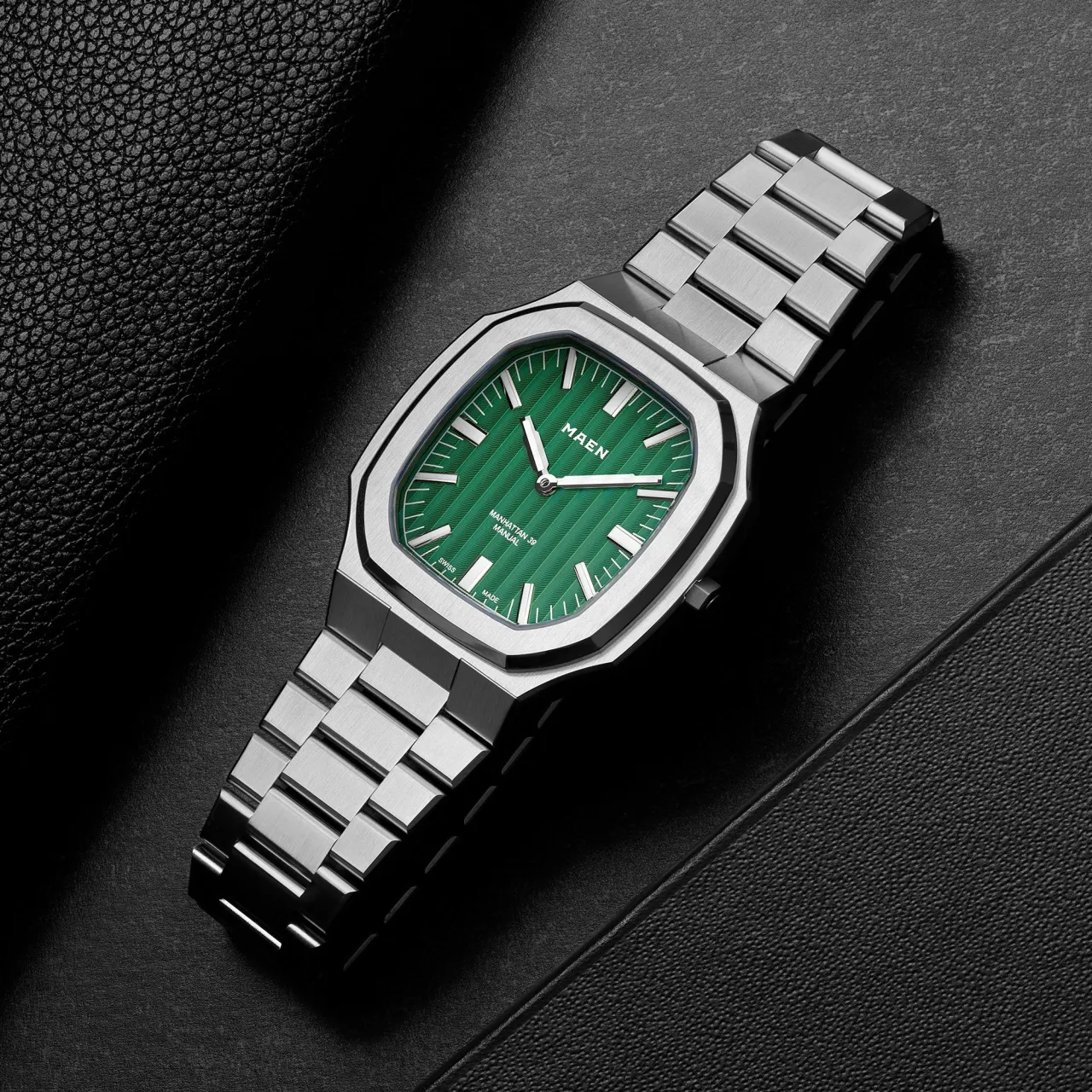 Maen Manhattan 39 Ultra Thin Otomatik Forrest Green M411 detay görseli 3