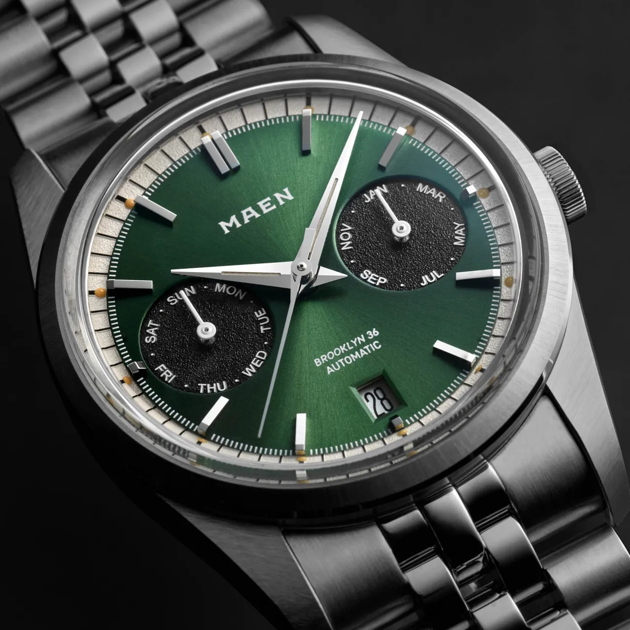 Maen Brooklyn 36 Triple Calendar Dark Green M515 detay görseli 1