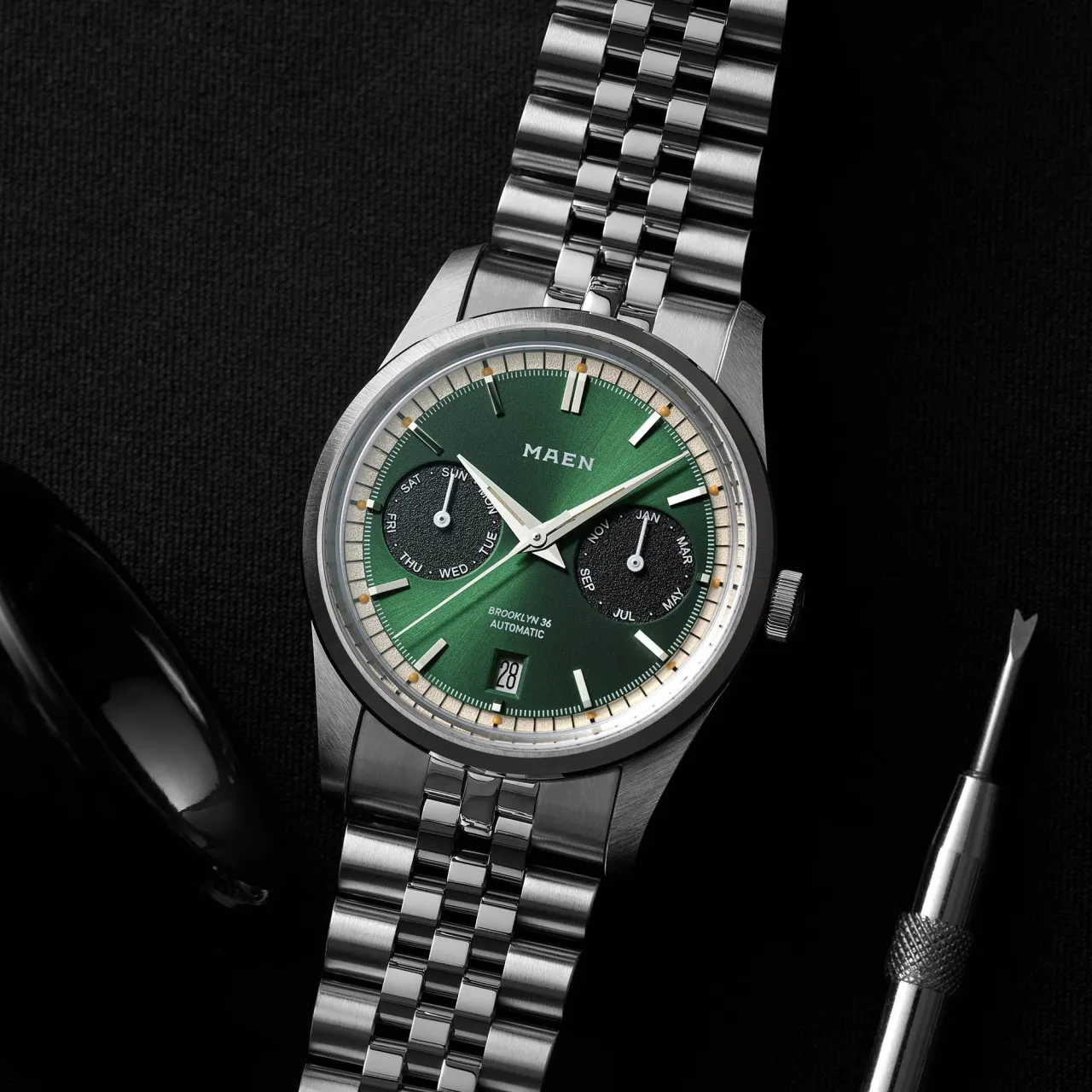 Maen Brooklyn 36 Triple Calendar Dark Green M515 detay görseli 2
