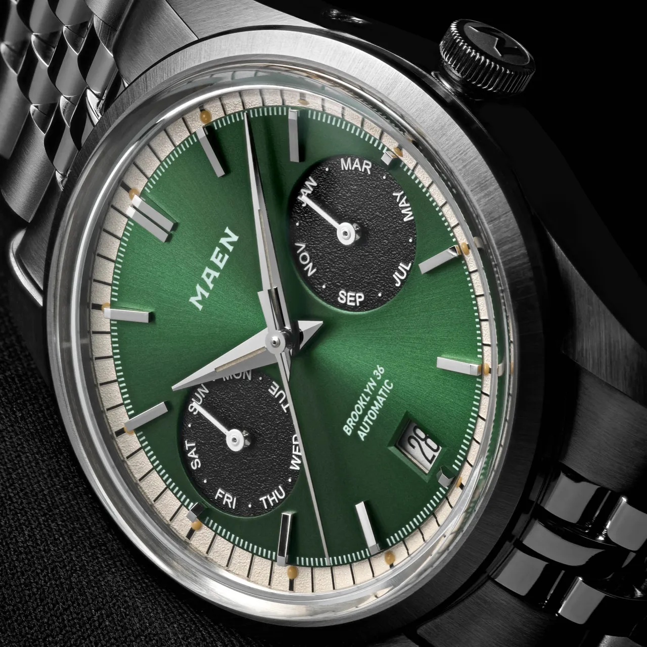 Maen Brooklyn 36 Triple Calendar Dark Green M515 detay görseli 4