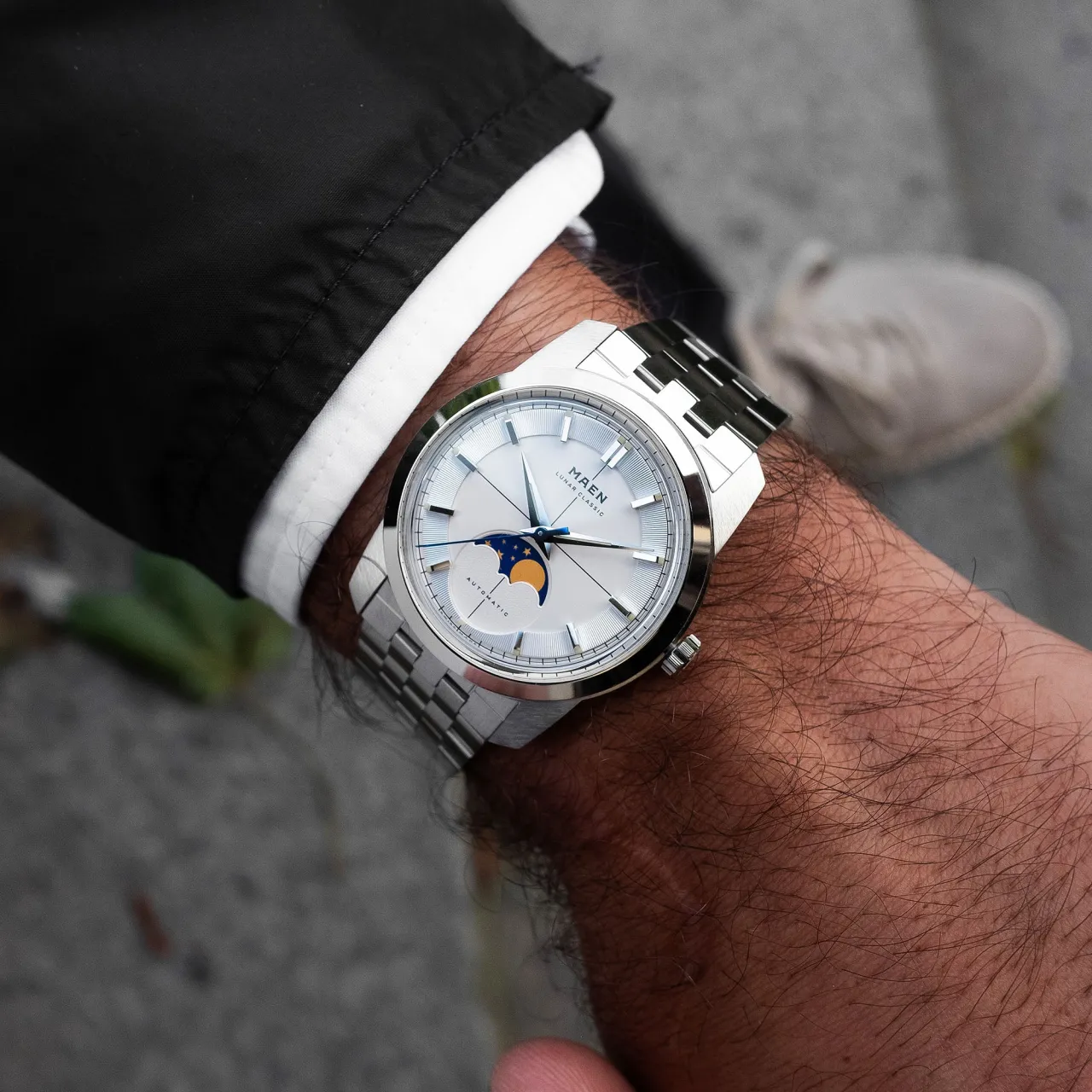 Maen Lunar Classic Otomatik Cream White M7111 detay görseli 2