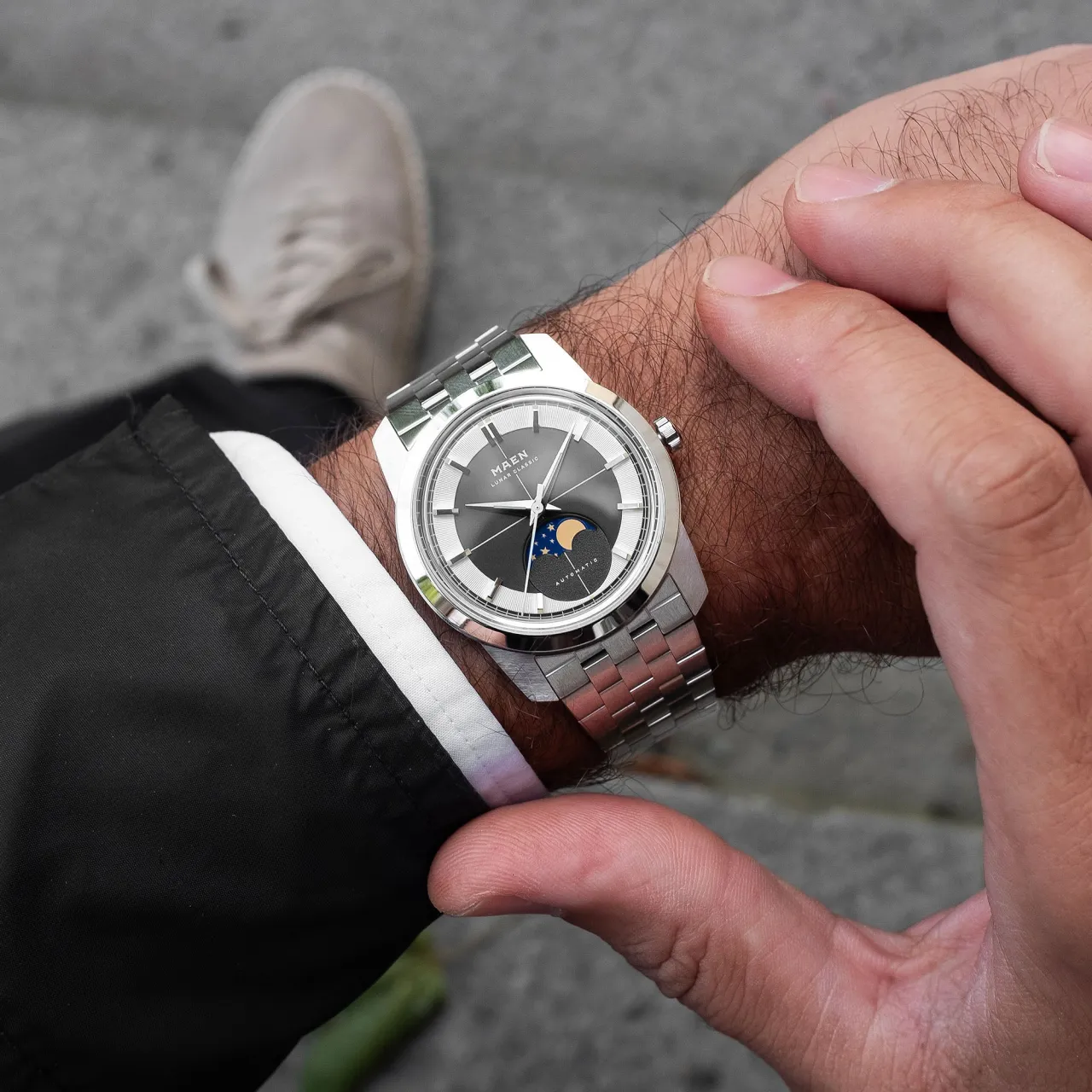 Maen Lunar Classic Otomatik Graphite M714 detay görseli 1