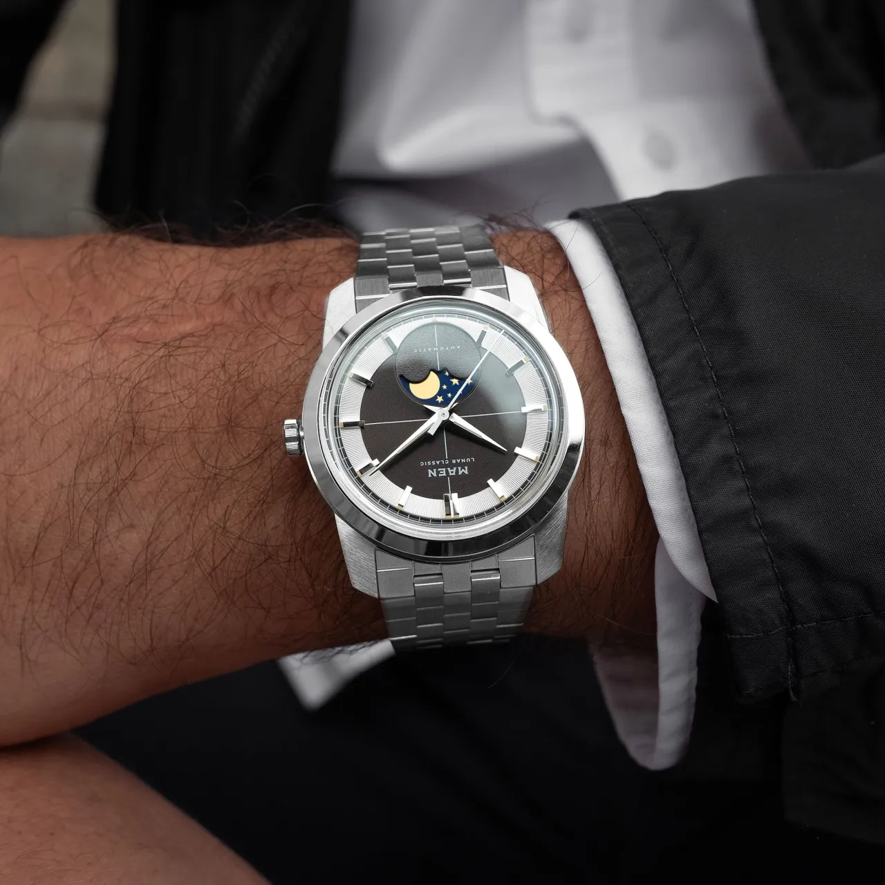 Maen Lunar Classic Otomatik Graphite M714 detay görseli 3
