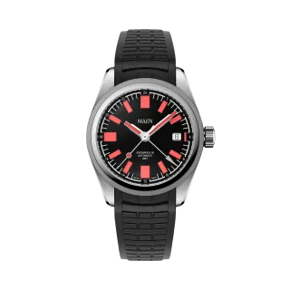 Maen Greenwich 38 GMT Black Enamel MGG03