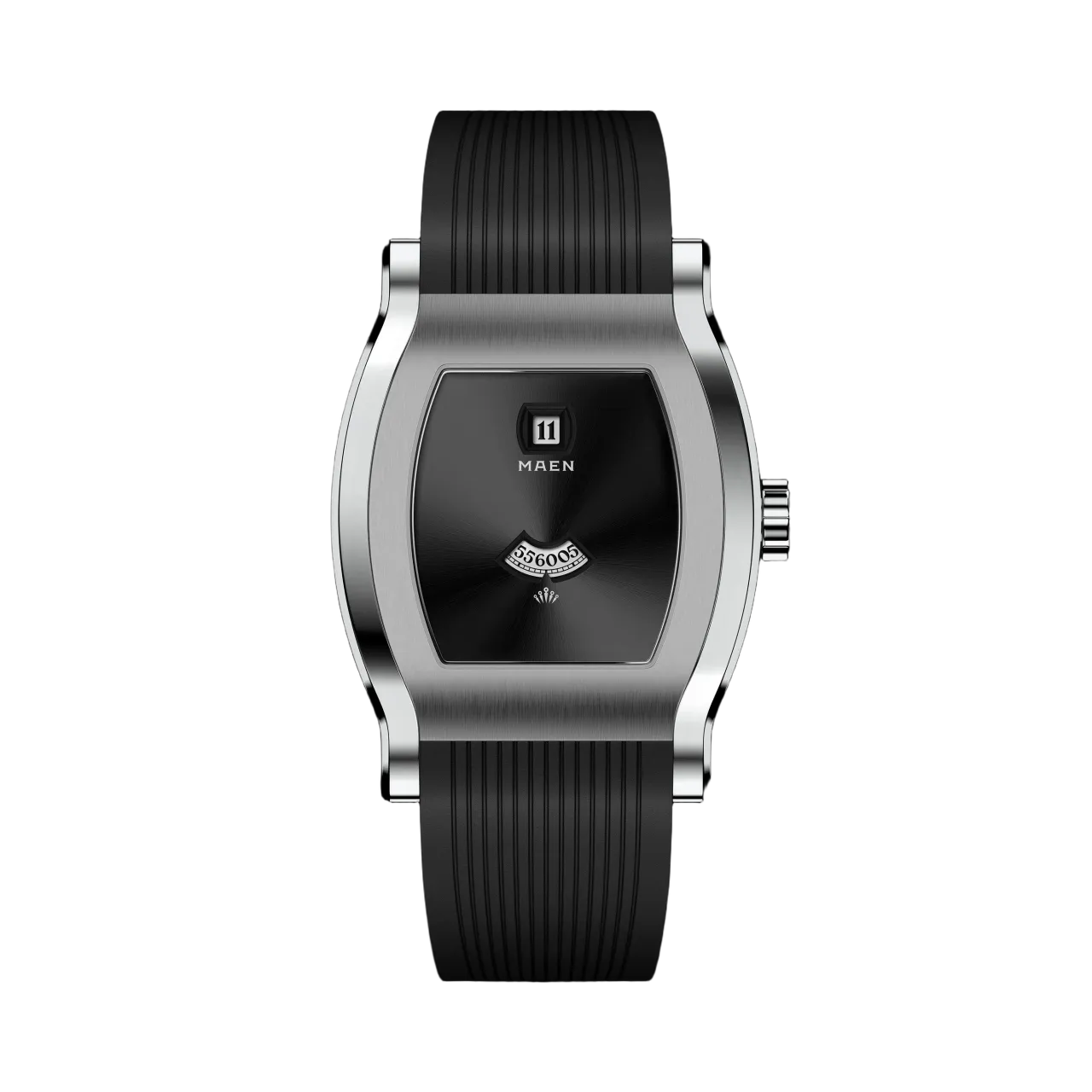 Maen Grand Tonneau Jump Hour Black Sunray MNL01