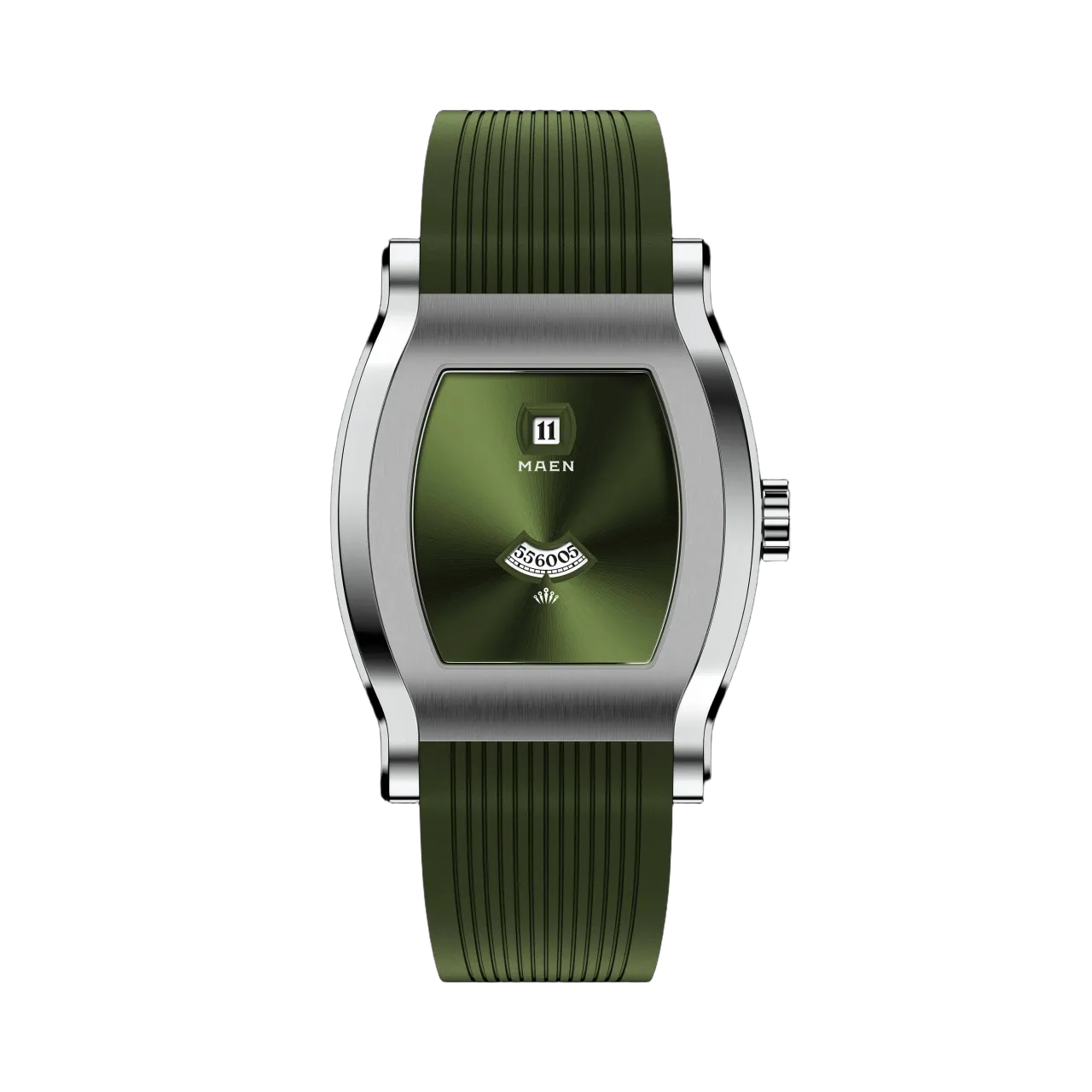 Maen Grand Tonneau Jump Hour Green MNL02
