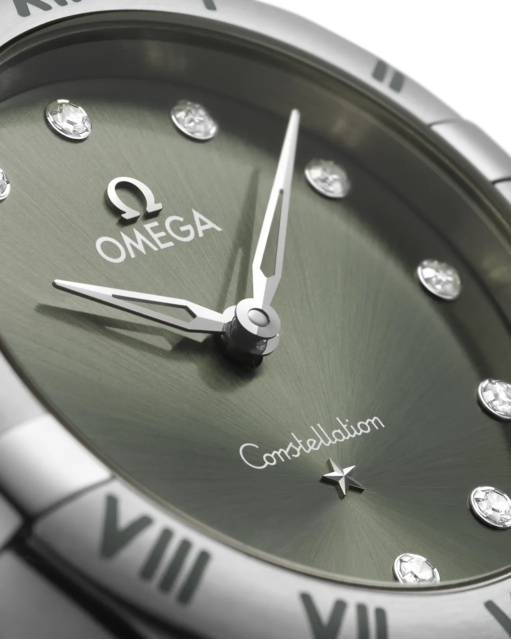 Omega Constellation 28 mm Steel On Steel Green 13110286060001 detay görseli 2