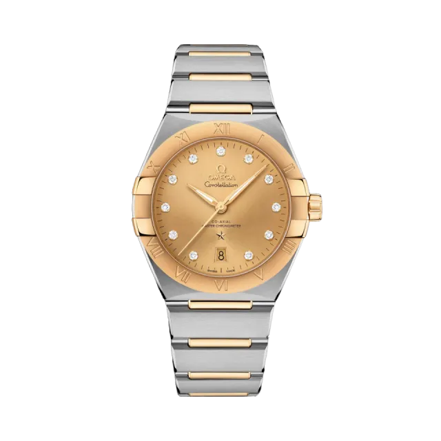 Beğenmek için çift tıkla Omega Constellation 39 mm Yellow Gold On Steel 13120392058001 Görsel 1