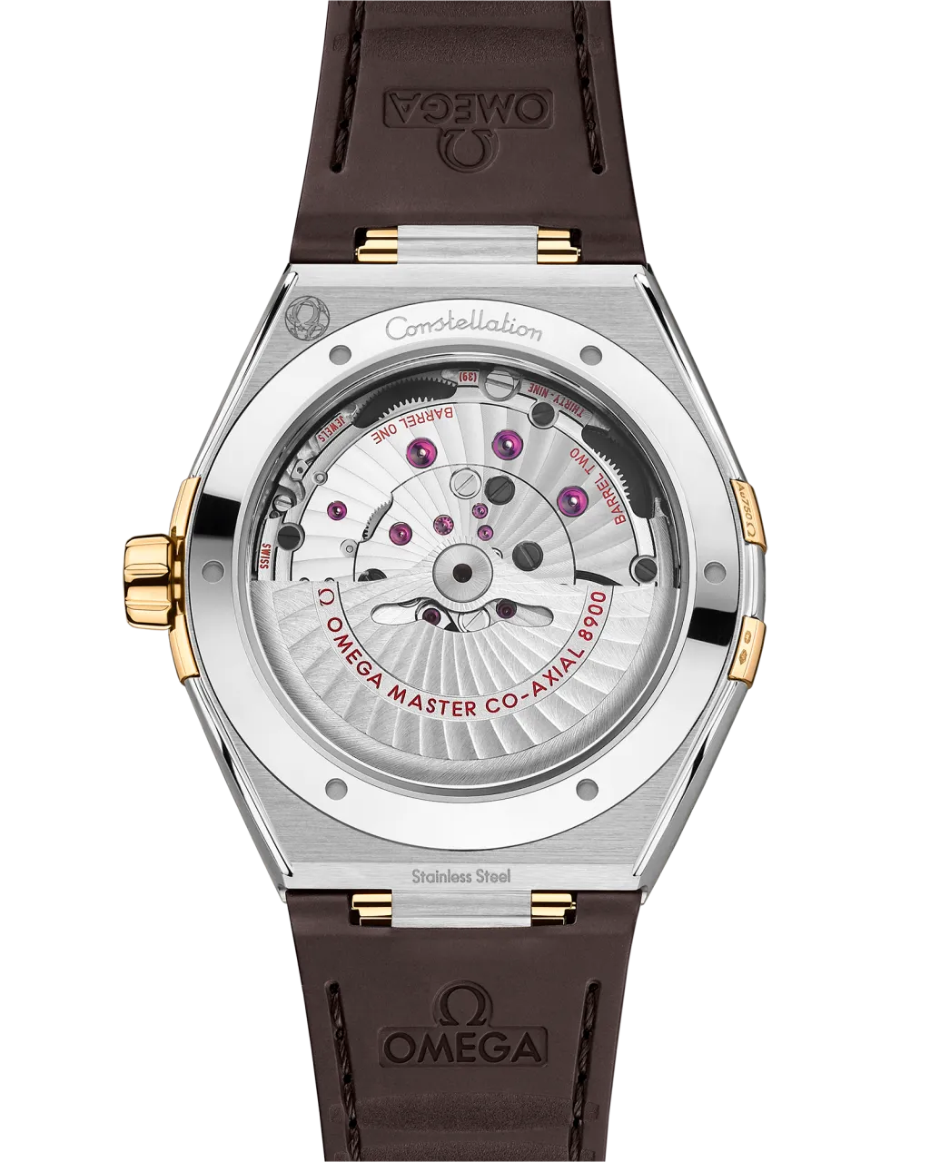Omega Constellation 41 mm Steel - Yellow Gold On Leather Strap 13123412106002 detay görseli 1