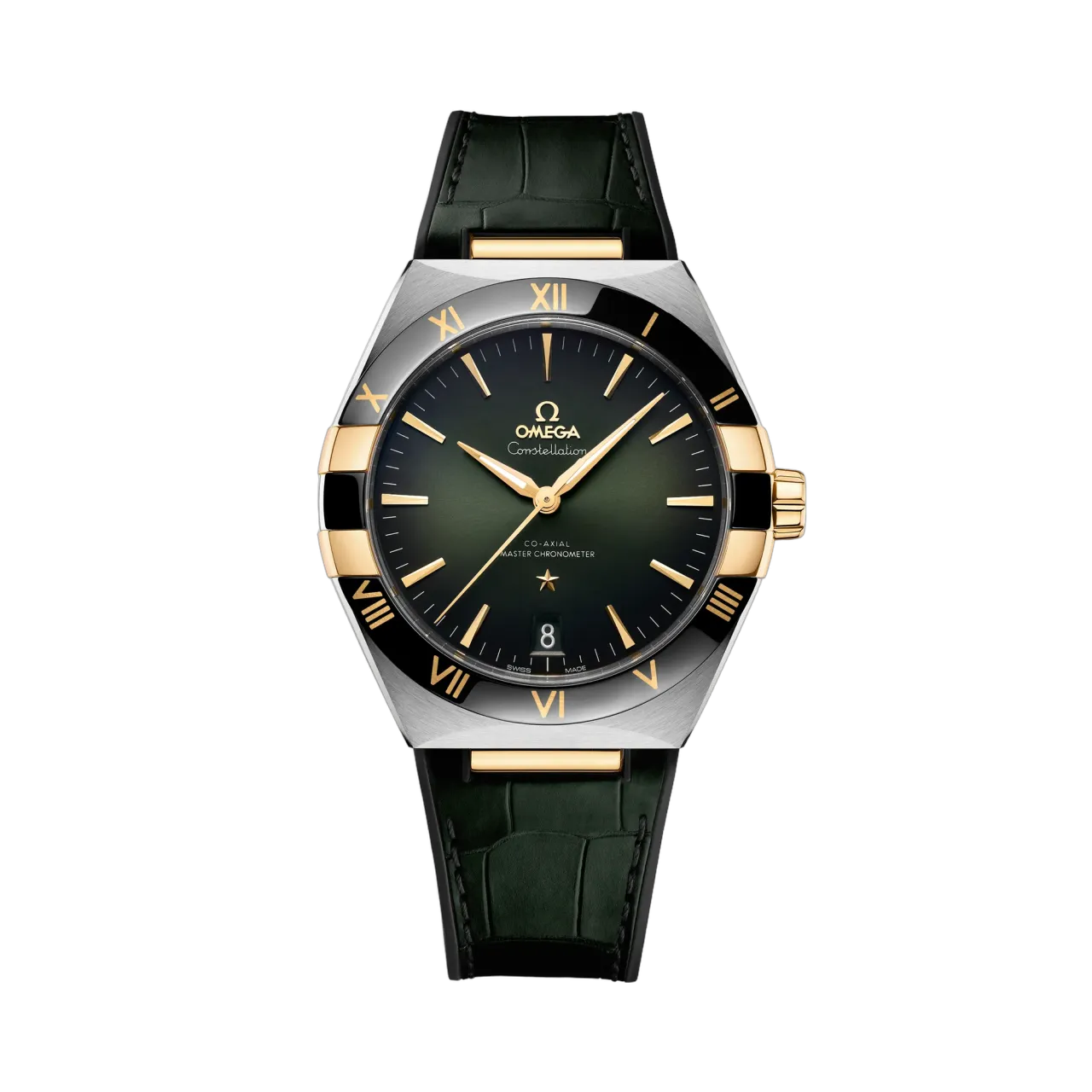 Omega Constellation 41 mm Steel - Yellow Gold on Leather Strap 13123412110001
