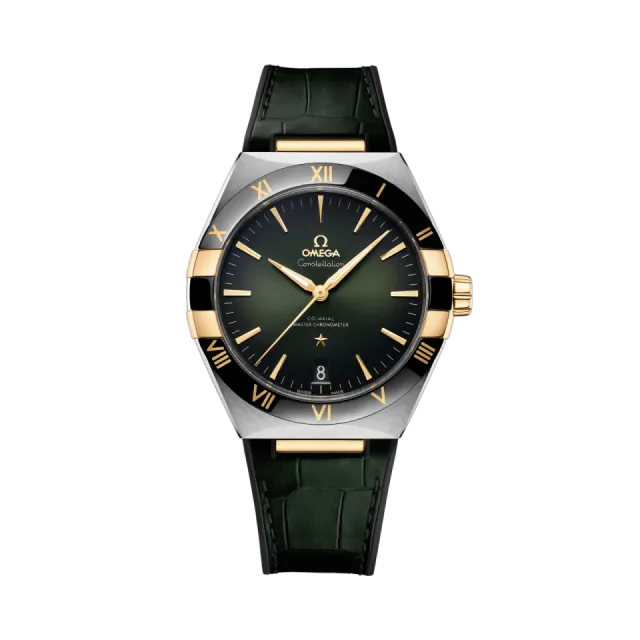 Beğenmek için çift tıkla Omega Constellation 41 mm Steel - Yellow Gold on Leather Strap 13123412110001 Görsel 1