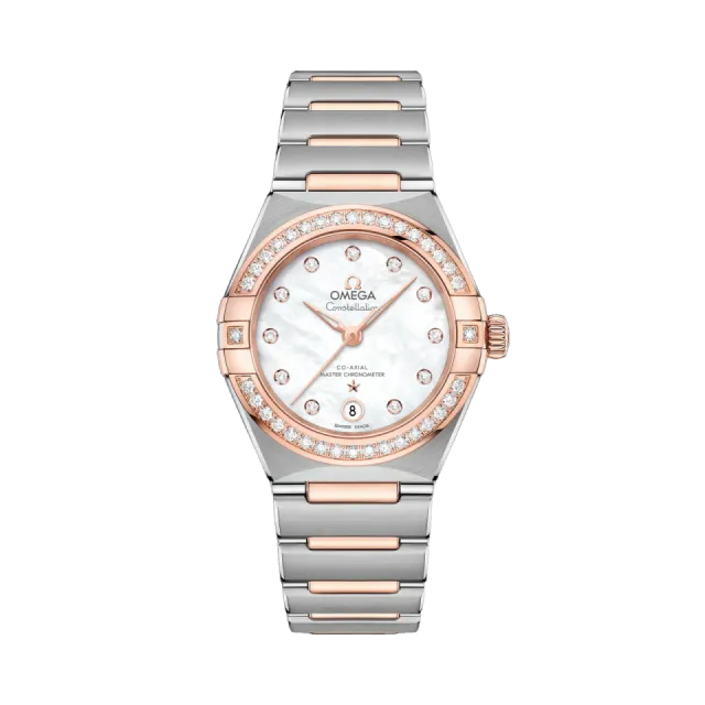 Beğenmek için çift tıkla Omega Constellation 29 mm Sedna Gold on Steel 13125292055001 Görsel 1