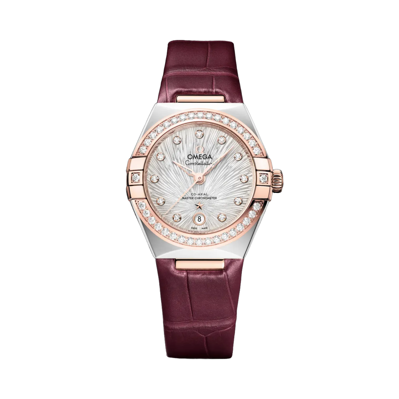 Omega Constellation 29 mm Sedna Gold on Alligator 13128292052001