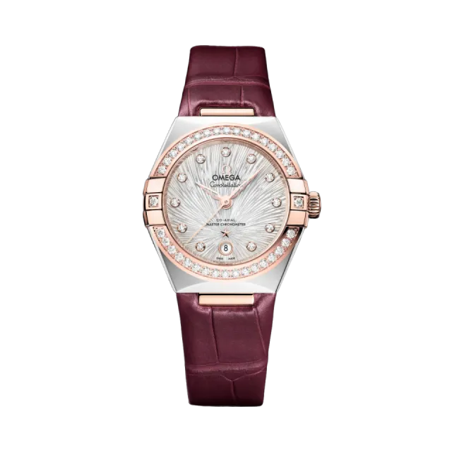 Beğenmek için çift tıkla Omega Constellation 29 mm Sedna Gold on Alligator 13128292052001 Görsel 1