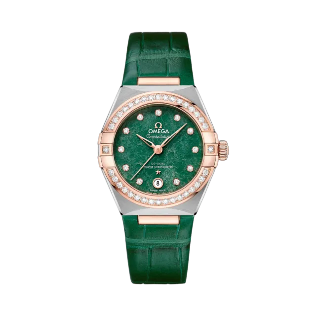 Omega Constellation 29 mm Sedna Gold Leather Strap 13128292099001 Görsel 1