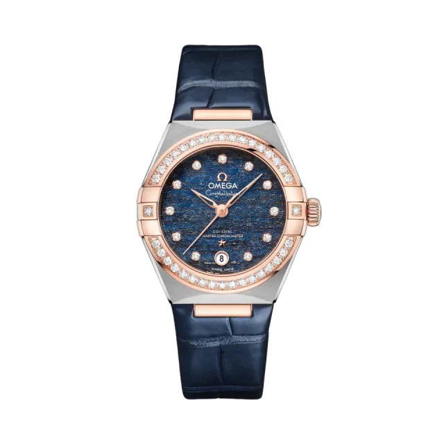 Omega Constellation 29 mm Sedna Gold Leather Strap 13128292099003 Görsel 1