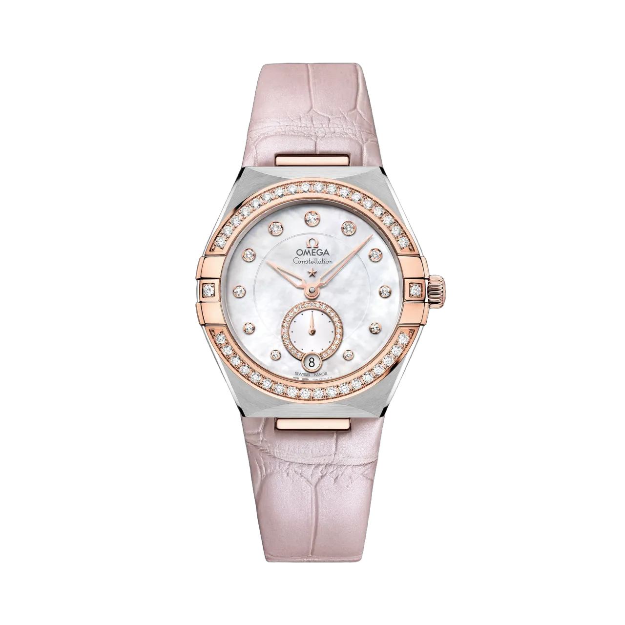 Omega Constellation 34 mm Sedna Gold On Leather Strap 13128342055001