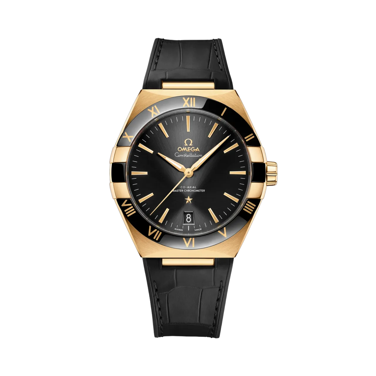 Omega Constellation Yellow Gold On Leather Strap 13163412101001