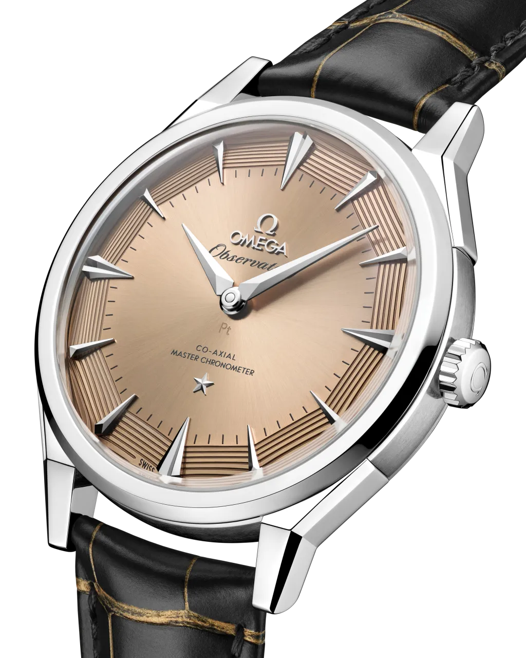 Omega Constellation Observatory Platinum-Gold On Alligator 14093392199001 detay görseli 2