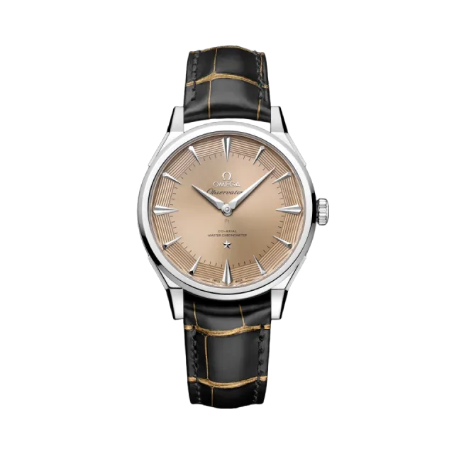 Beğenmek için çift tıkla Omega Constellation Observatory Platinum-Gold On Alligator 14093392199001 Görsel 1
