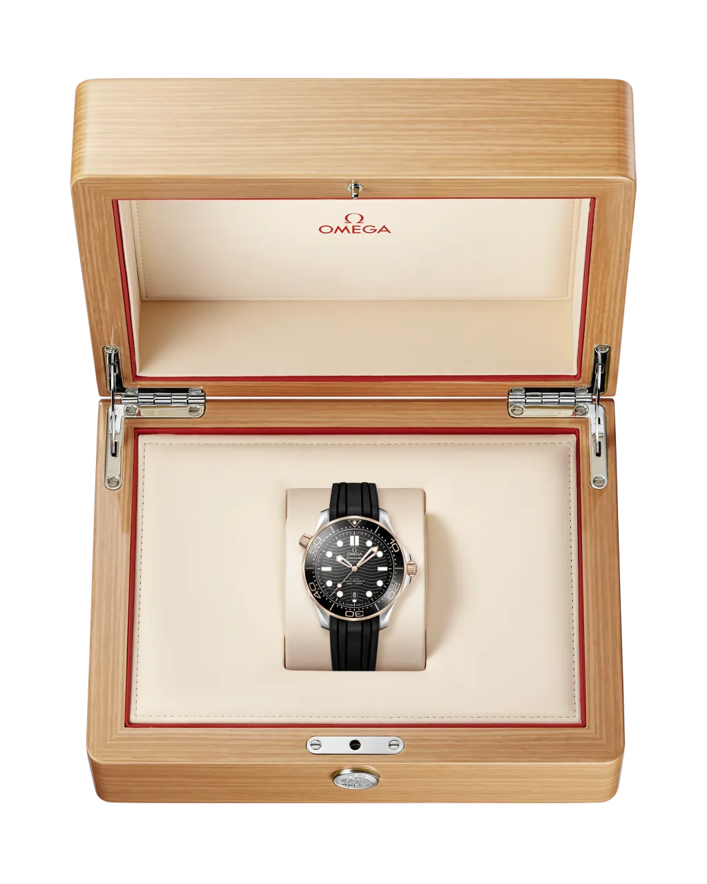 Omega Seamaster Diver 300M Sedna Gold Rubber Strap 21022422001002 detay görseli 5