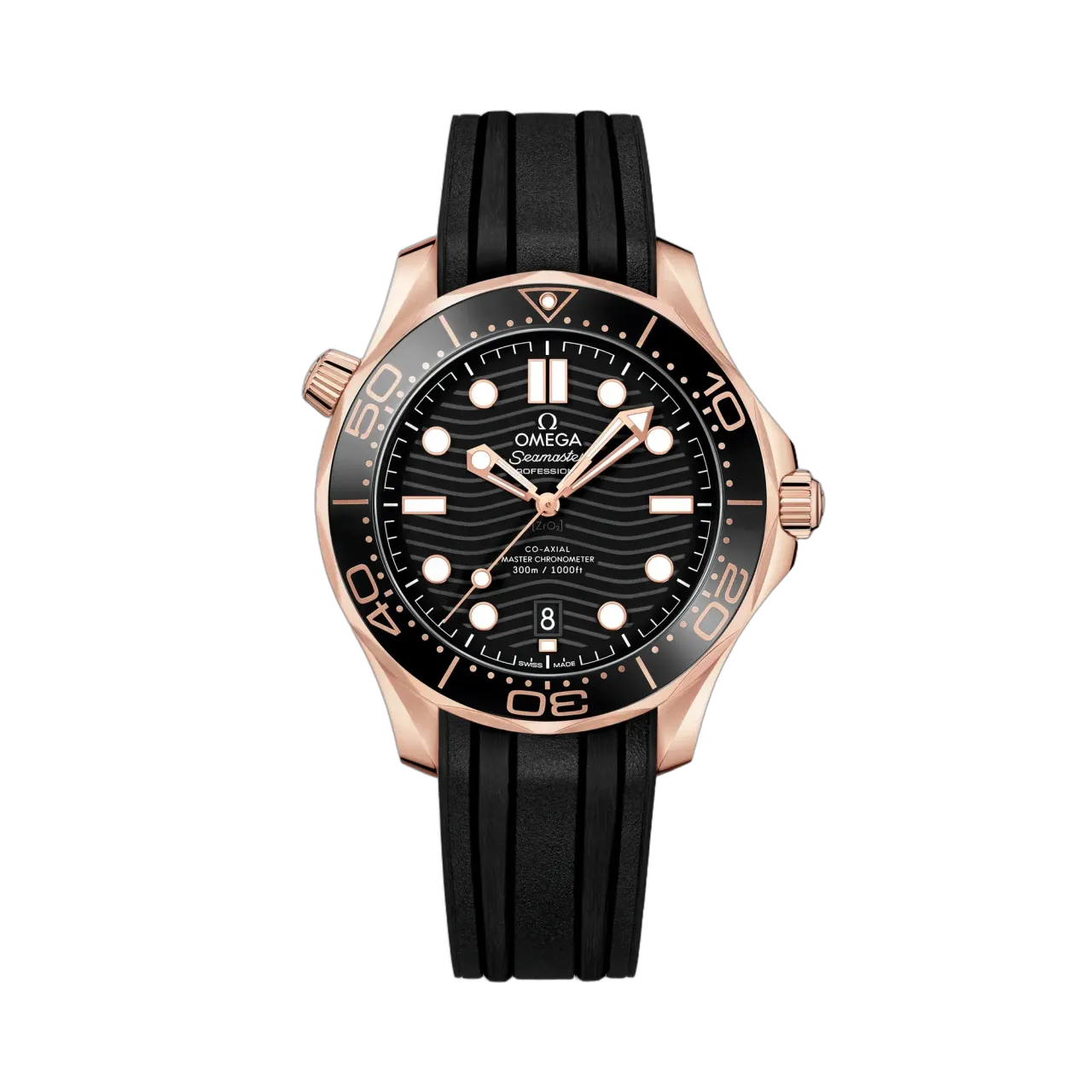 Omega Seamaster Diver 300M Sedna™ Gold Rubber Strap 21062422001002