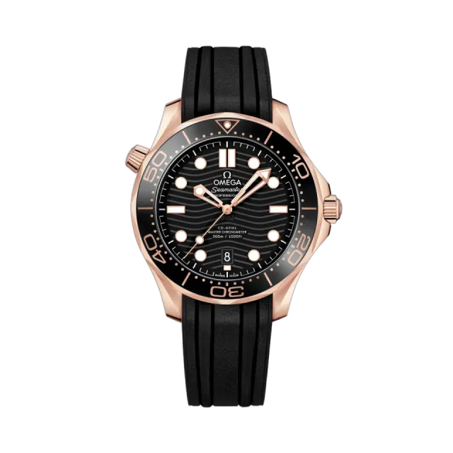 Beğenmek için çift tıkla Omega Seamaster Diver 300M Sedna™ Gold Rubber Strap 21062422001002 Görsel 1