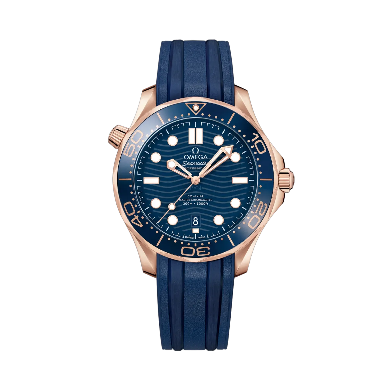 Omega Seamaster Diver 300M Sedna™ Gold Rubber Strap 21062422003001