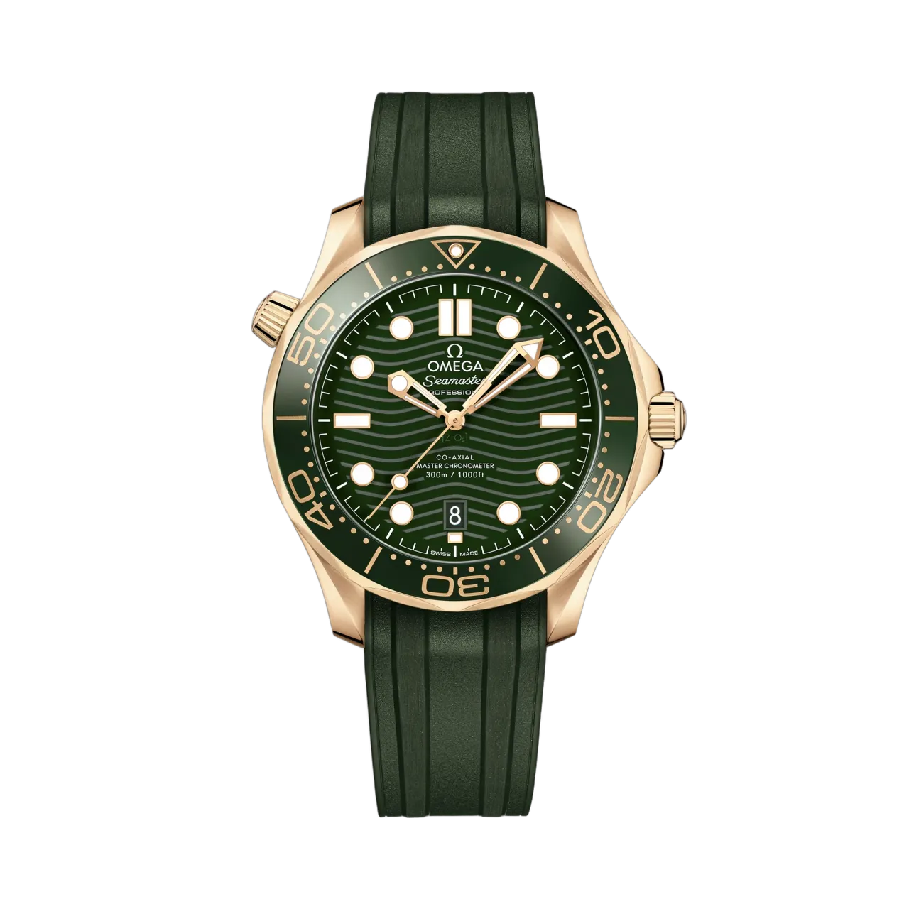 Omega Seamaster Diver 300M Moonshine™ Gold on Rubber Strap 21062422010001
