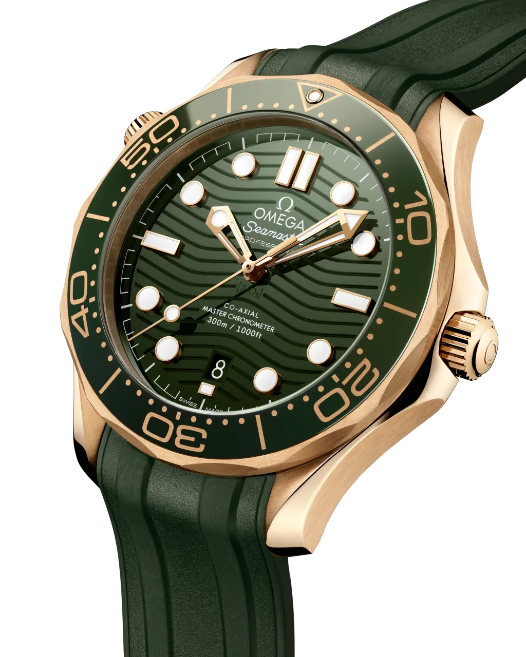Omega Seamaster Diver 300M Moonshine™ Gold on Rubber Strap 21062422010001 detay görseli 2