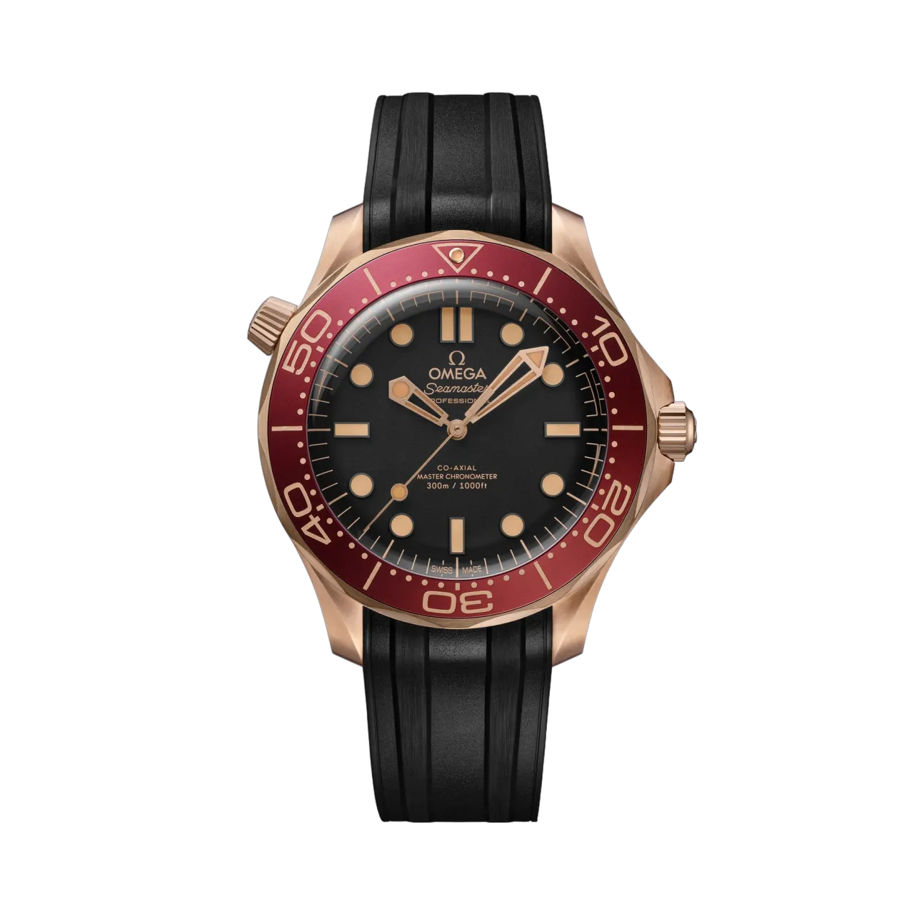 Omega Seamaster Diver 300M Bronze Gold on Rubber Strap 21092422001003