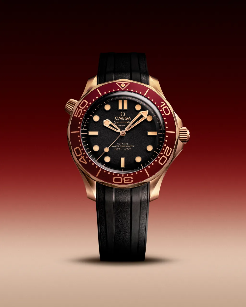 Omega Seamaster Diver 300M Bronze Gold on Rubber Strap 21092422001003 detay görseli 4