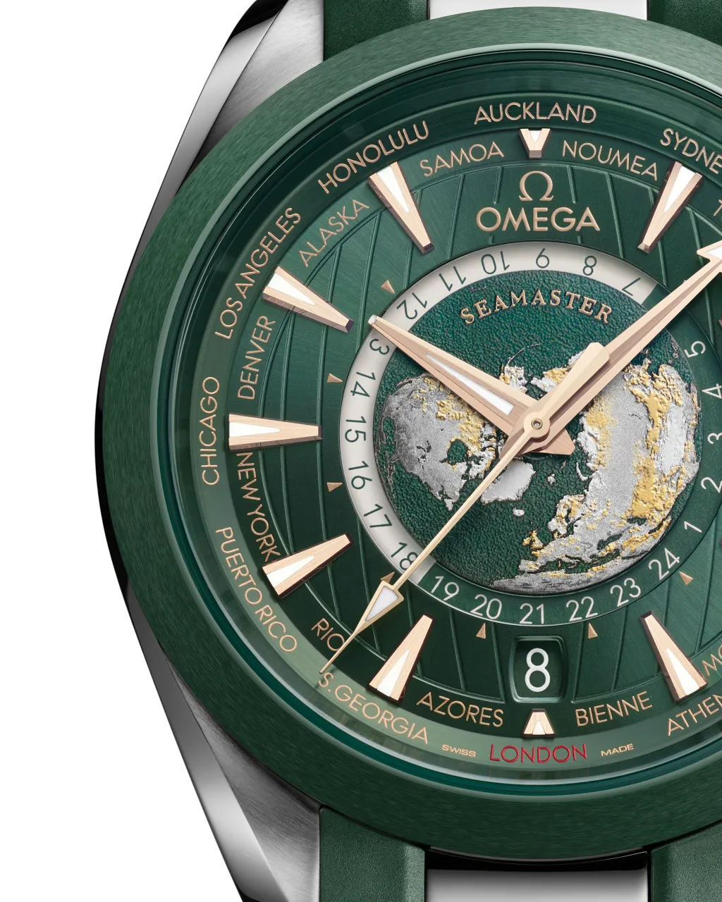 Omega Seamaster Aqua Terra 150M Green Worldtimer 22032432210001 detay görseli 2