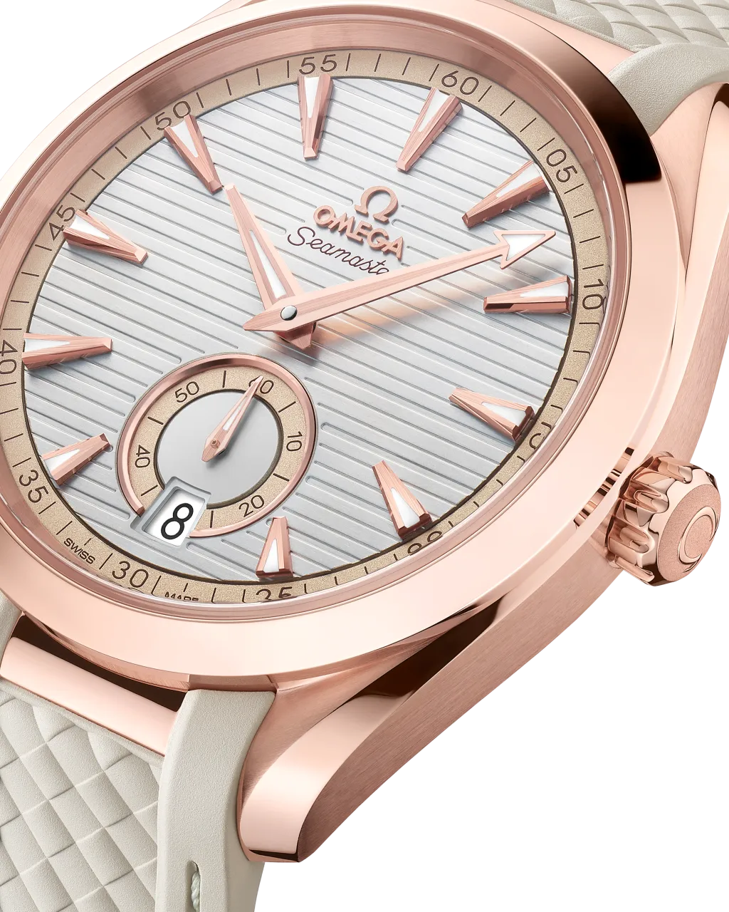 Omega Seamaster Aqua Terra 150M Sedna Gold Rubber Strap 22052412102001 detay görseli 3
