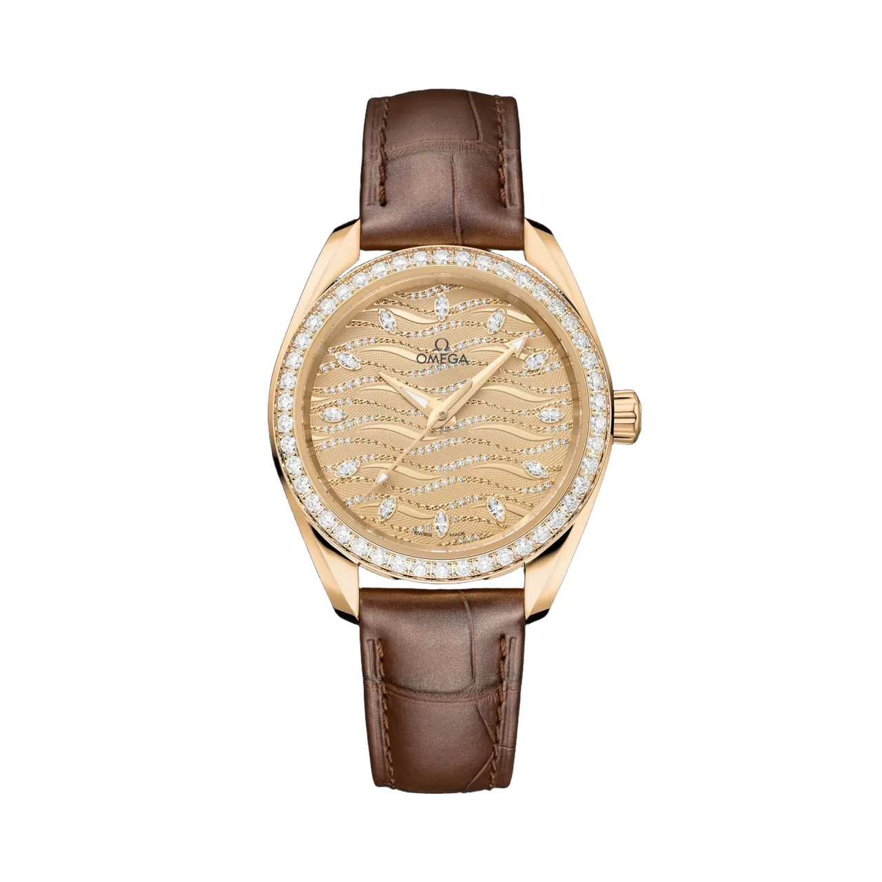 Omega Seamaster Aqua Terra 150M Moonshine Gold on Alligator 22058342099008