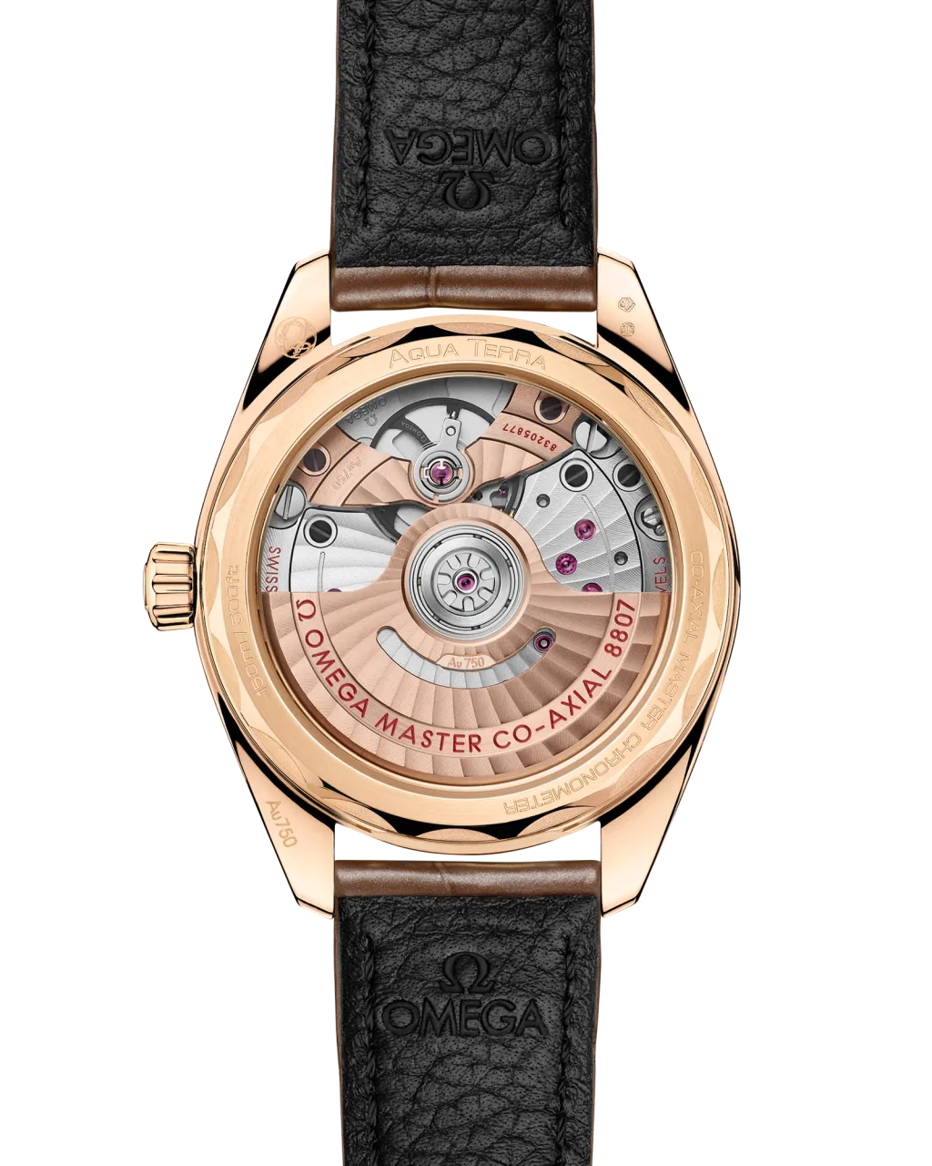 Omega Seamaster Aqua Terra 150M Moonshine Gold on Alligator 22058342099008 detay görseli 1