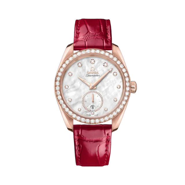 Beğenmek için çift tıkla Omega Seamaster Aqua Terra 150M Sedna Gold on Leather Strap 22058382055002 Görsel 1