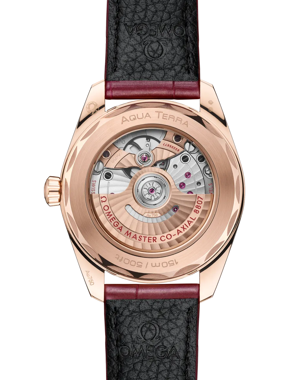 Omega Seamaster Aqua Terra 150M Sedna Gold on Leather Strap 22058382099007 detay görseli 1