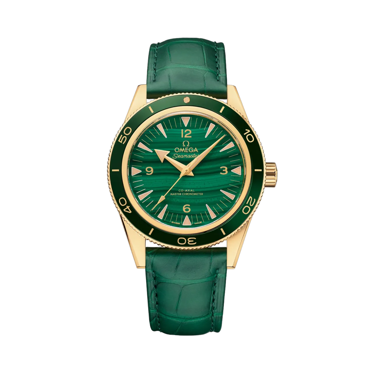 Omega Seamaster 300 Yellow Gold On Leather Strap 23463412199001