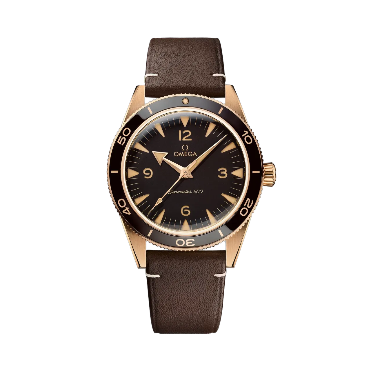 Omega Seamaster 300 Bronze Gold Leather Strap 23492412110001